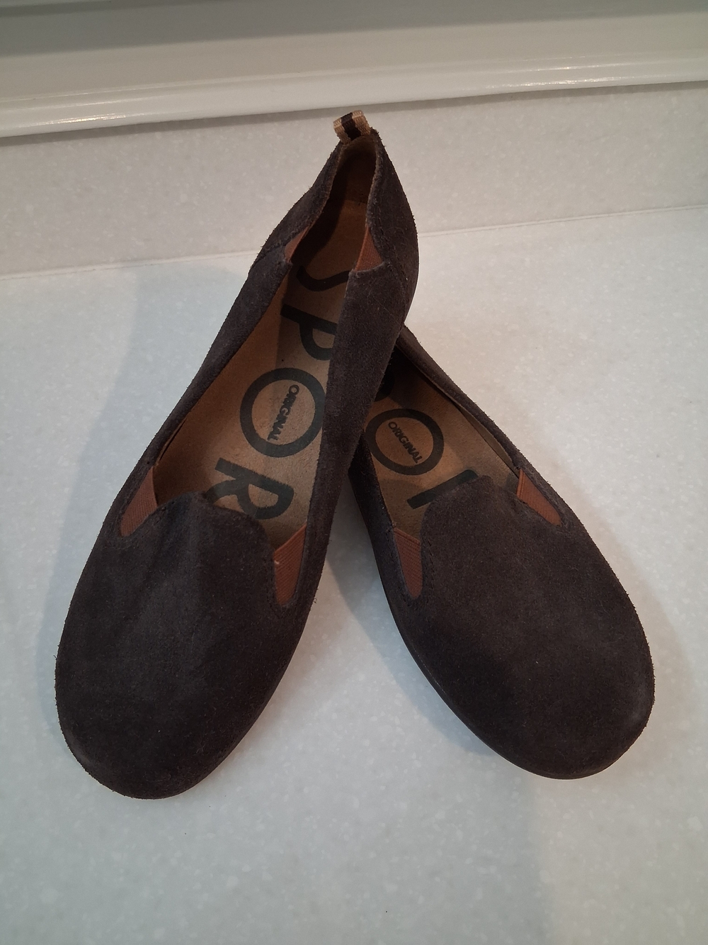 Sporto Women's Dark Brown Suede Slip-On Flats